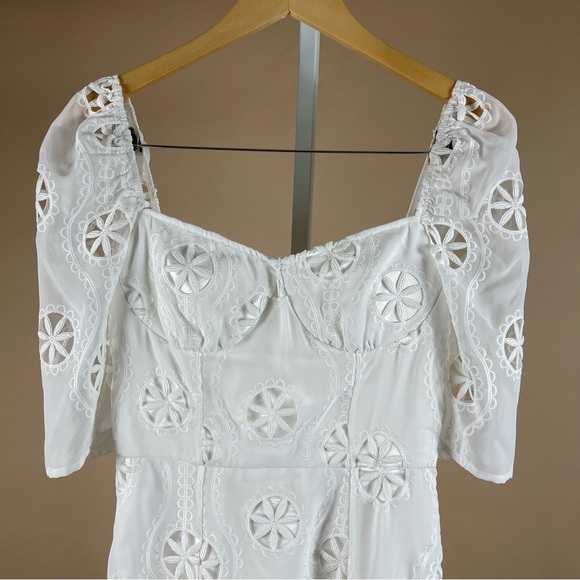 True Decadence Size 10 Daisy Floral Embroidered Boho Cap Sleeve Retro Maxi Dress - Picture 3 of 8